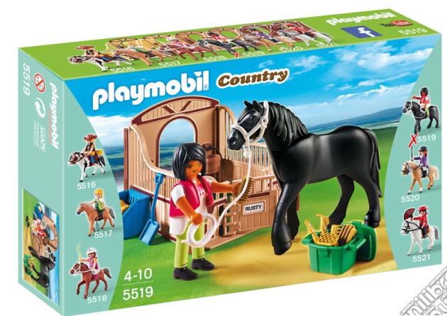 Playmobil - Paddock Con Cavallo Frisone E Fantina gioco di Playmobil
