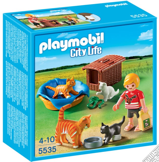Playmobil - Famigliola Di Gattini Con Cuccia gioco di Playmobil