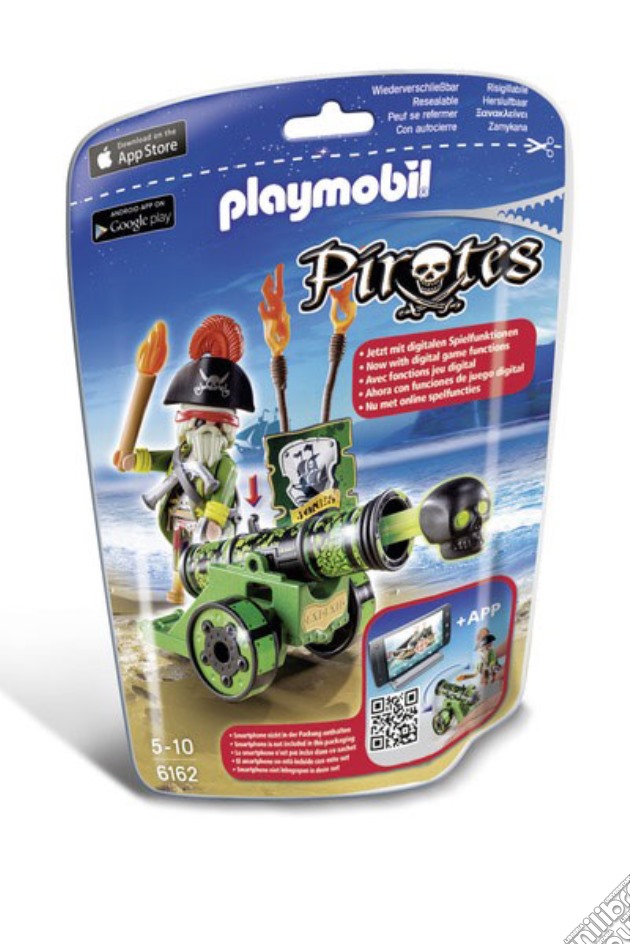 Playmobil 6162 - Pirati - Capitano Dei Pirati Con App - Cannone Verde gioco di Playmobil