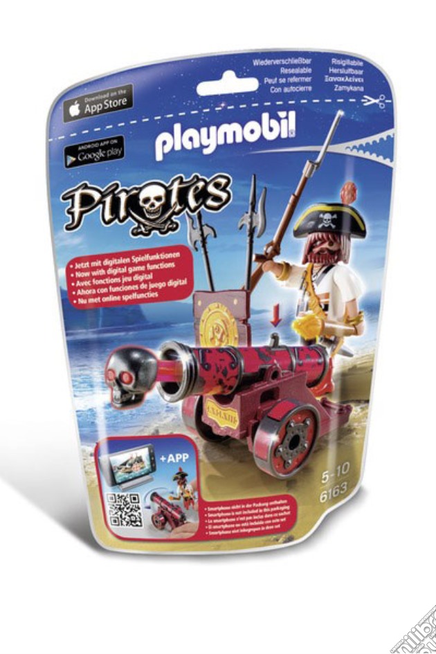 Playmobil 6163 - Pirati - Bucaniere Con App - Cannone Rosso gioco di Playmobil
