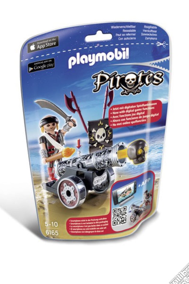 Playmobil 6165 - Pirati - Pirata Con App - Cannone Nero gioco di Playmobil