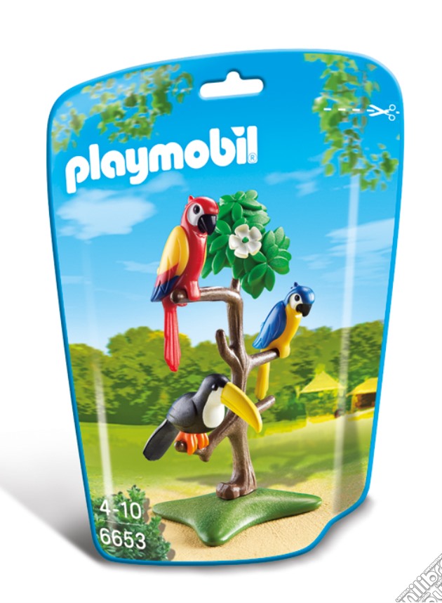 Playmobil 6653 - Zoo - Pappagalli E Tucano Su Albero gioco di Playmobil