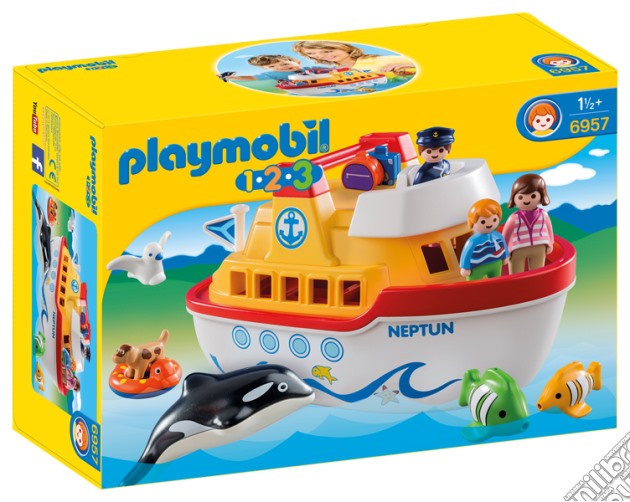 Playmobil 6957 - 1-2-3 - Traghetto Con Bimbi E Animali Marini gioco di Playmobil