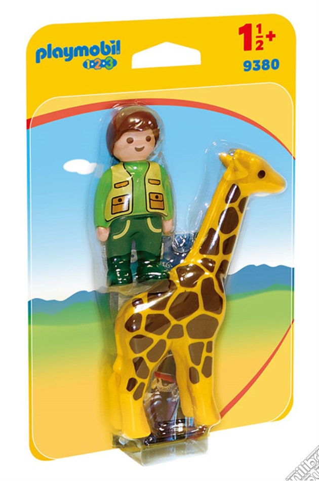 PLAYMOBIL Custode Zoo Con Giraffa 1.2.3 gioco di PBIL