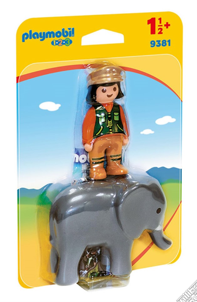 PLAYMOBIL Custode Zoo Con Elefante 1.2.3 gioco di PBIL