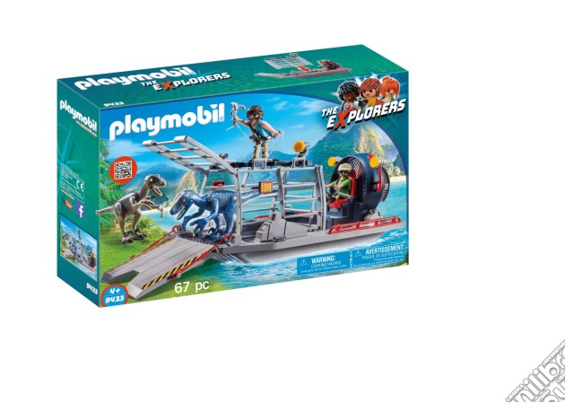Playmobil 9433 - Dinos Explorer - Barca Con Gabbia Per Dinosauri gioco di Playmobil