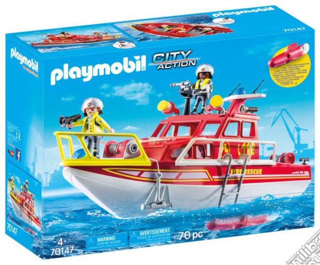 Playmobil 70147 - Barca Dei Vigili Del Fuoco (Limited Edition) gioco di Playmobil