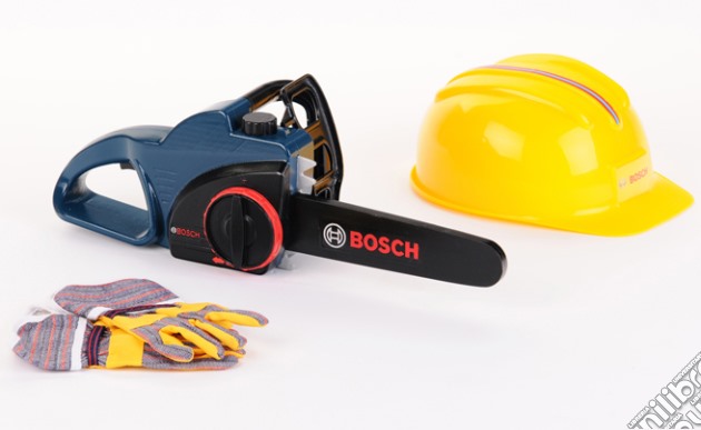 Bosch - Motosega + Casco + Guanti Da Lavoro Blu gioco