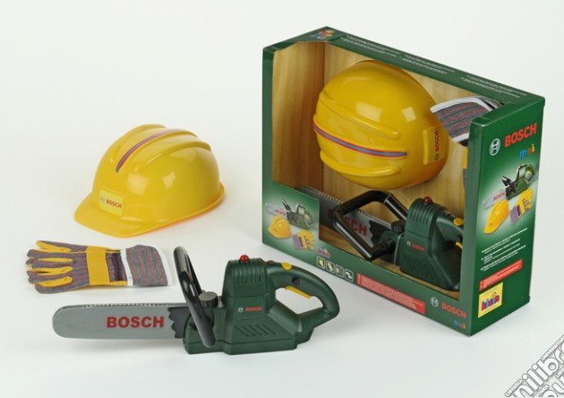 Bosch - Motosega + Casco + Guanti Da Lavoro gioco