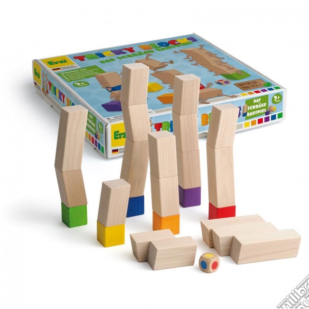 Erzi 42363 - Tricky Blocks: Gioco Blocchi In Legno Da Impilare (Per 2-6 Giocatori Dai 3 Anni) gioco di Erzi
