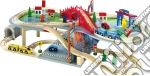 Ferrovia a due piani con accessori giochi