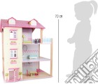 Casa delle bambole Tetto rosa, a 3 piani, girevole giochi