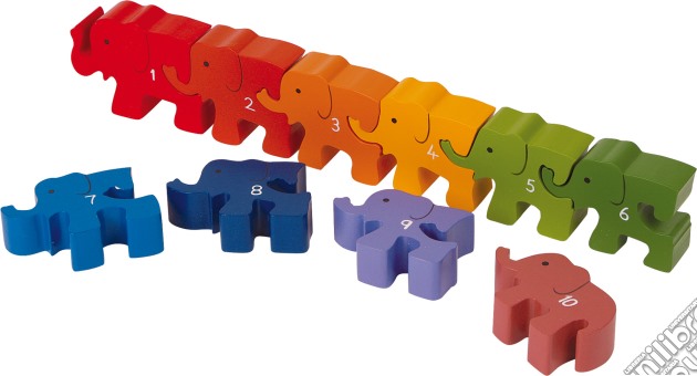Puzzle ad incastro numeri, Elefante gioco