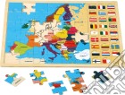 Puzzle con cornice «Europa con bandiere» giochi