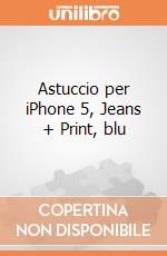 Astuccio per iPhone 5, Jeans + Print, blu gioco