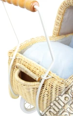 Carrozzina per bambole in vimini, beige giochi