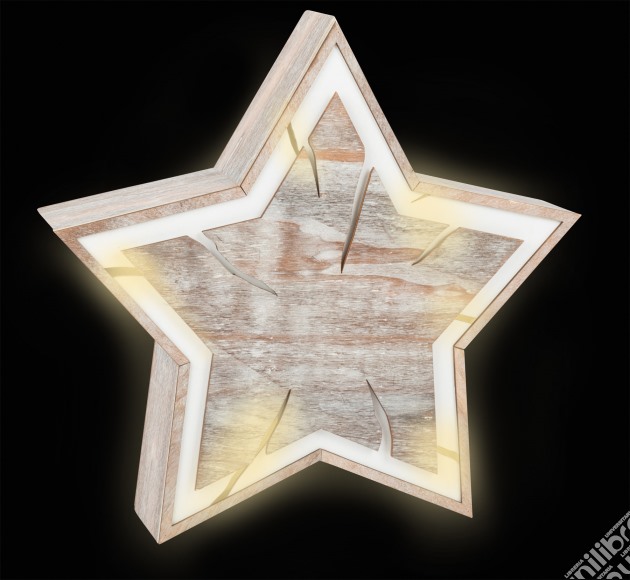 Stella illuminata, design tronco d'albero gioco