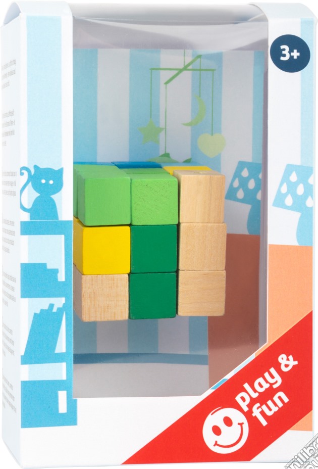 Cubo da costruzione blu e verde gioco