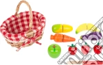 Cestino della spesa con alimenti da tagliare giochi