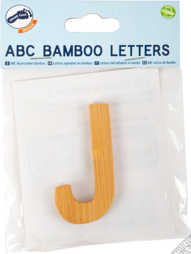 Lettera dell'alfabeto in bambù J gioco