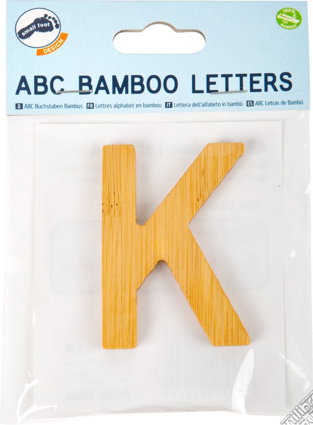 Lettera dell'alfabeto in bambù K gioco