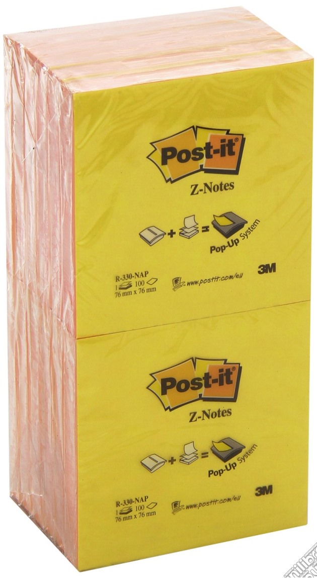 3M Post-it - 100 Foglietti Per Dispenser Z-notes - Colori Rosa Alternato Pastello E Neon gioco di 3M