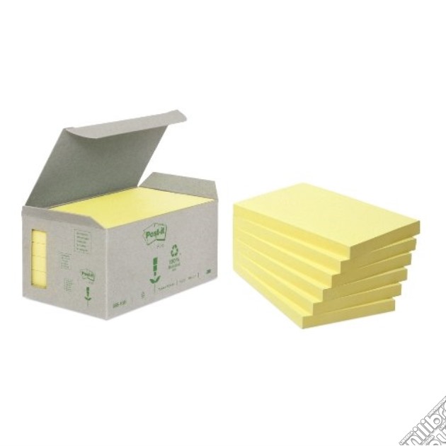 3M Post-it - Box Da 6 Blocchetti Di Foglietti Post-it 127x76mm In Carta Riciclata Colore Giallo gioco di 3M