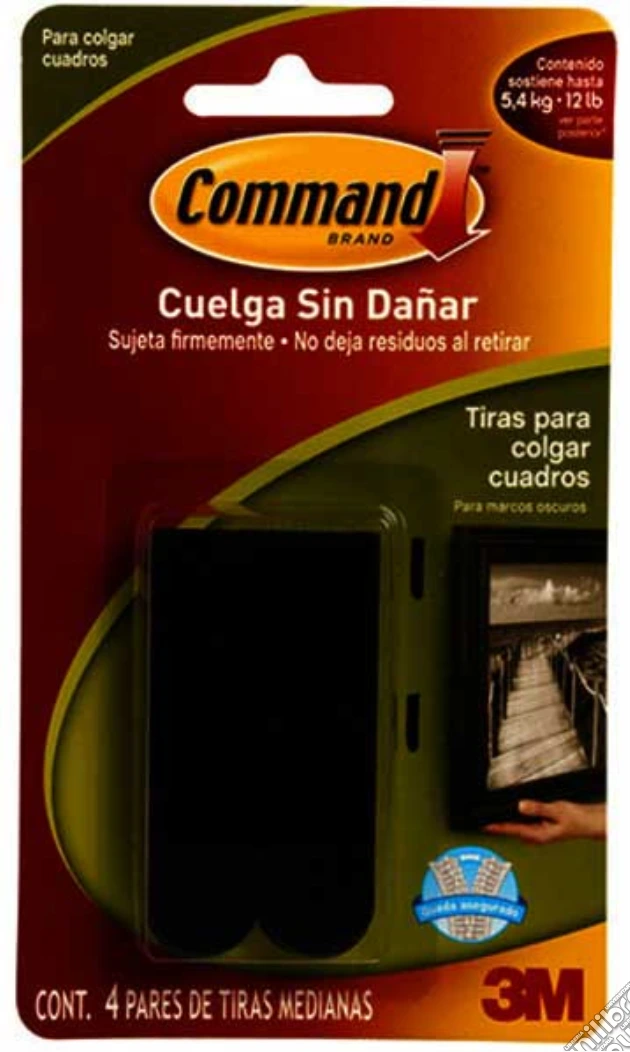 3M - Strisce Appendiquadro Command Size M - Colore Nero gioco di 3M