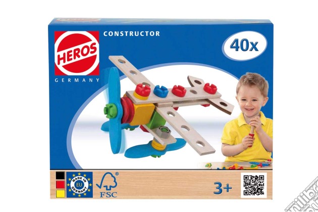 Heros Constructor - Gioco Di Costruzione - Aeroplano 40 Pz 2 Modelli gioco