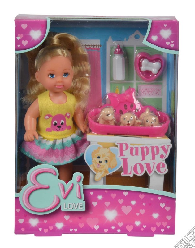 Evi Love - Puppy Love Con Cesta Dei Cuccioli E Accessori gioco di Simba Toys