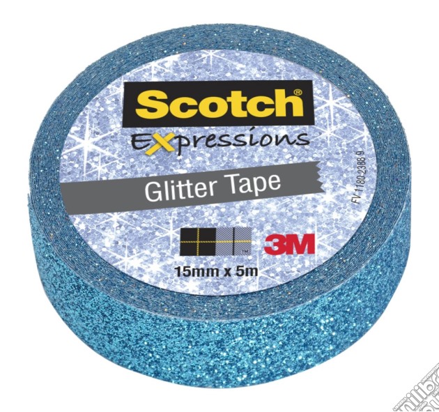 Nastro Decorativo Scotch Expressions Glitter Blu (Rotolo Singolo) gioco di 3M