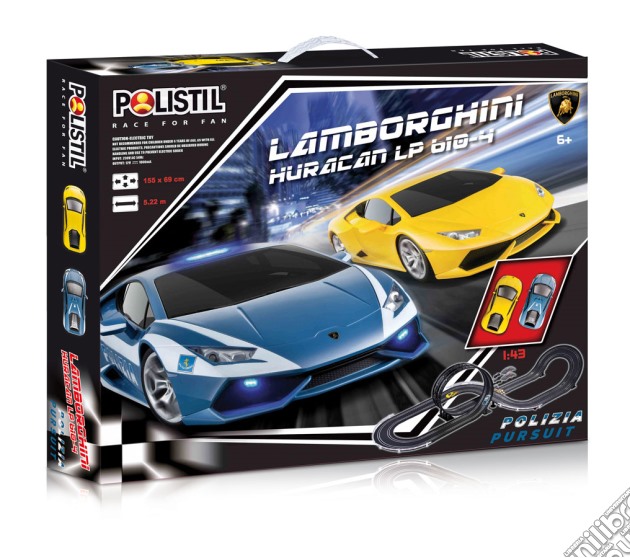 Polistil - Pista Lamborghini Huracan Con 2 Veicoli 1:43 gioco di Polistil
