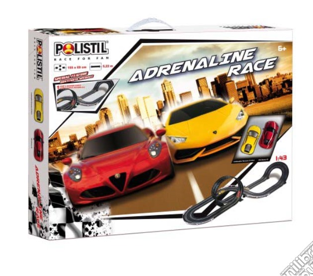 Polistil - Pista Adrenaline Race Con 2 Veicoli 1:43 gioco di Polistil