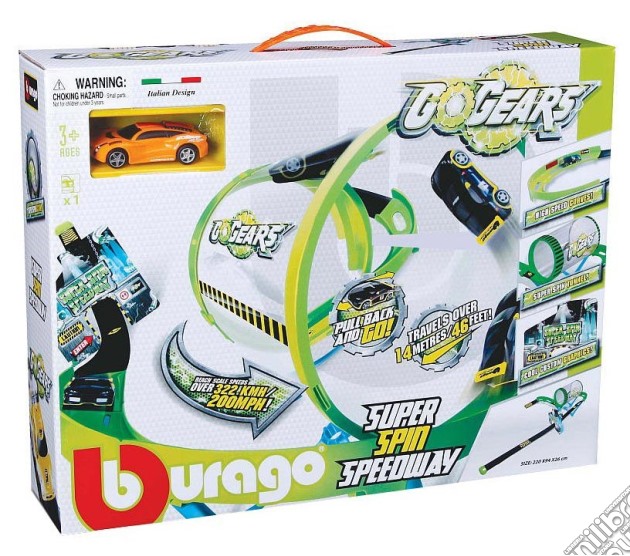 Go Gears - Pista Super Spin Speedway Con 1 Macchinina gioco di Bburago