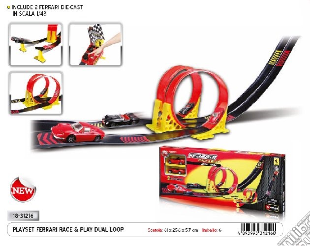 Ferrari Race & Play - Pista Con Doppio Loop 1:43 gioco di Bburago