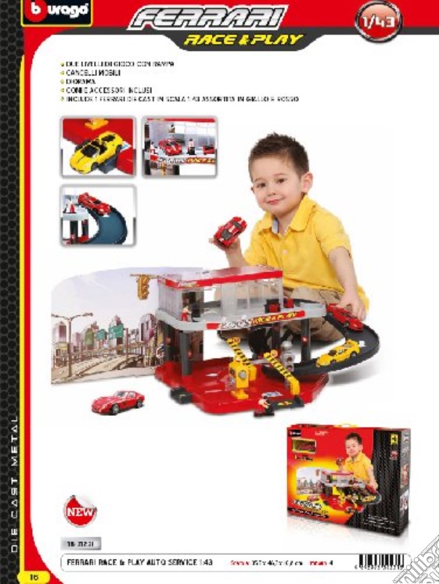 Ferrari Race & Play - Officina Meccanica 1:43 gioco di Bburago