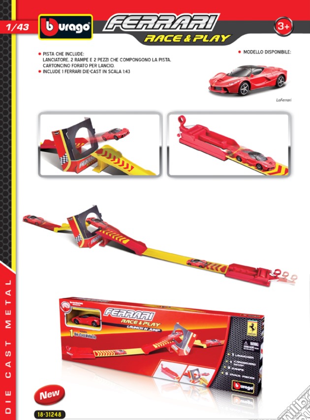 Ferrari Race & Play - Salto Con Lanciatore 1:43 gioco di Bburago
