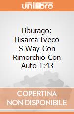 Bburago: Bisarca Iveco S-Way Con Rimorchio Con Auto 1:43 giochi