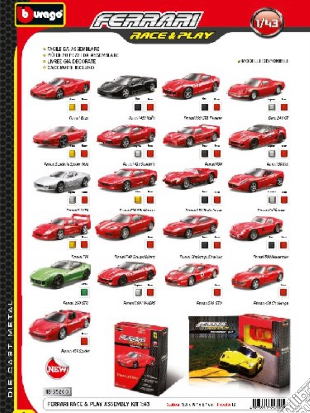 Ferrari Race & Play - Assembly Kit 1:43 gioco di Bburago