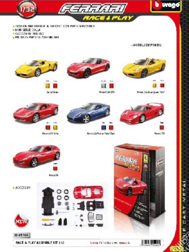Ferrari Race & Play - Assembly Kit 1:32 gioco di Bburago