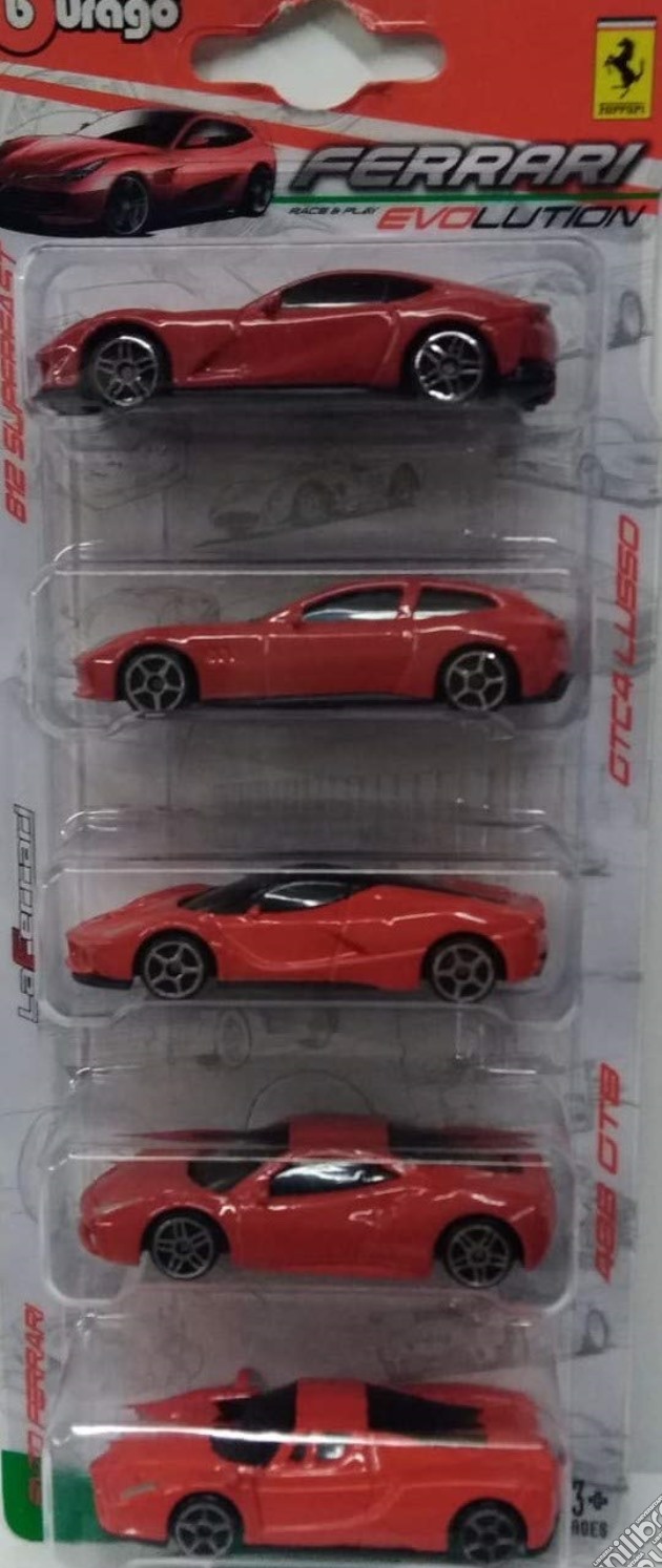 Bburago - Ferrari - Race & Play - Evolution Gt 7 Cm - 5-Pack  gioco di Bburago