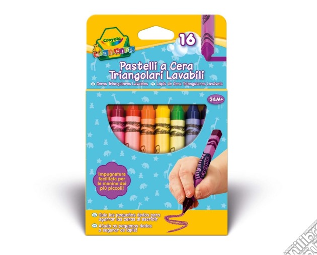Crayola MiniKids Pastelli Cera Tri.16pz gioco di CREA