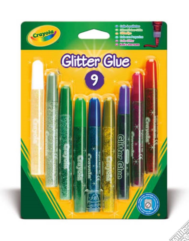 Crayola Colle Glitter Lavabili 9pz gioco di CREA