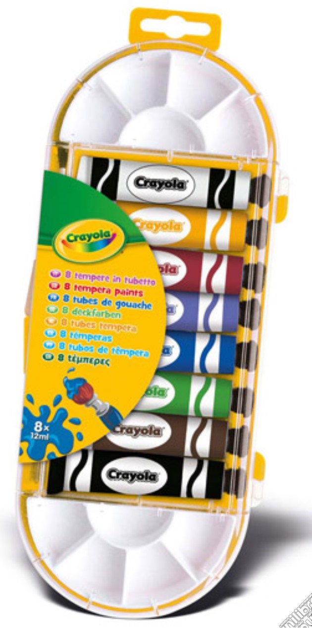 Crayola Tempere in Tubetto+Pennello 8pz gioco di CREA