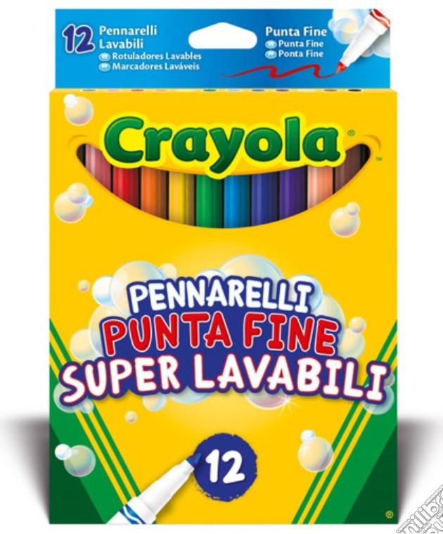 Crayola Pennarelli Punta Fine Lav. 12pz gioco di CREA
