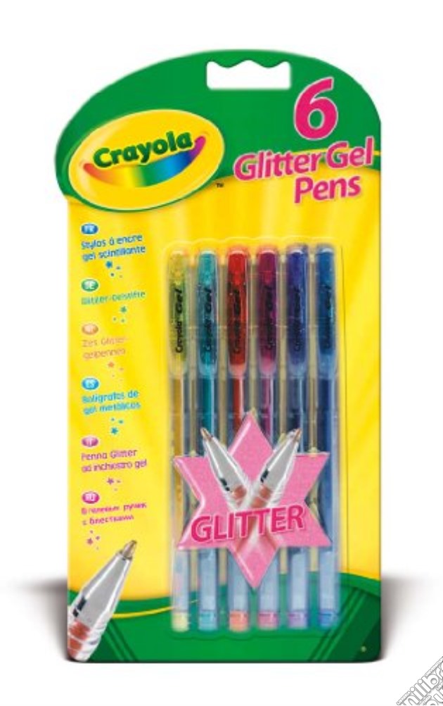 Crayola 7747 - 6 Penne Gel Glitter gioco di CREA