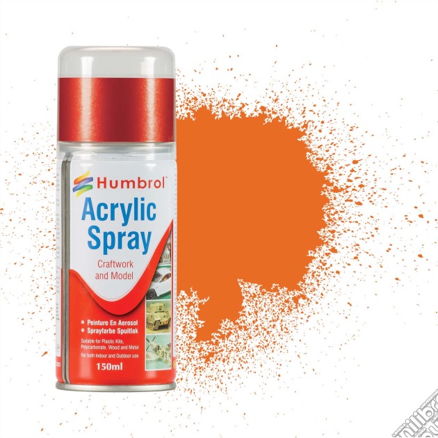 Humbrol: No 18 Orange Acrylic Hobby Sprays 150ML (Vernici Acriliche) gioco di Humbrol