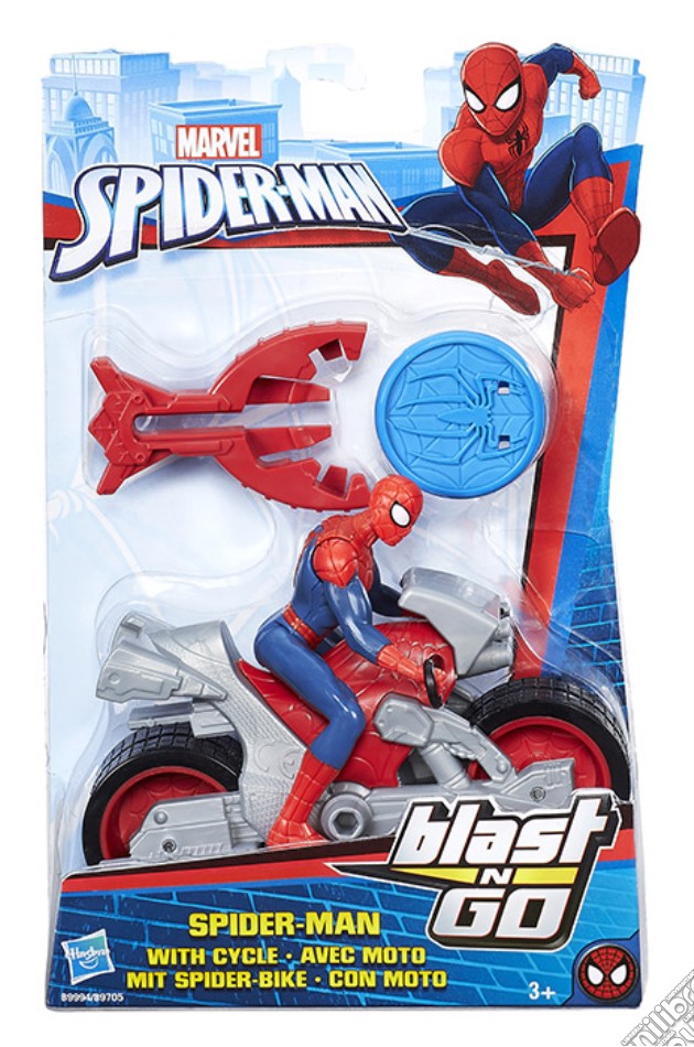Figure Spiderman Blast N Go+Veicolo Ass. gioco di FIGU