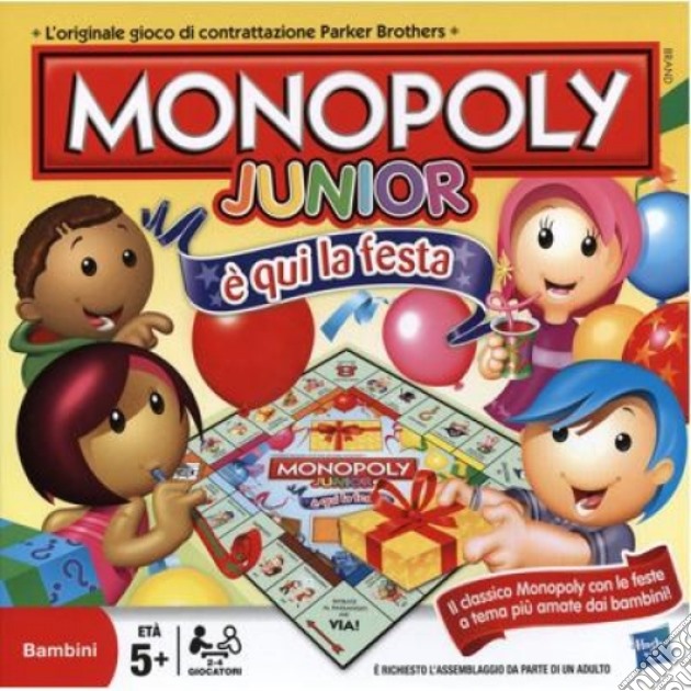 Monopoly - Junior - E' Qui La Festa gioco di Hasbro
