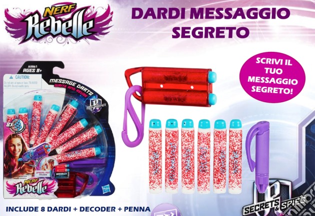 Nerf - Rebelle - Secrets And Spies - Ricarica 8 Dardi + Decoder + Penna gioco di Hasbro